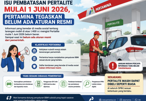Isu Pembatasan Pertalite Mulai 1 Juni 2026, Pertamina Tegaskan Belum Ada Aturan Resmi