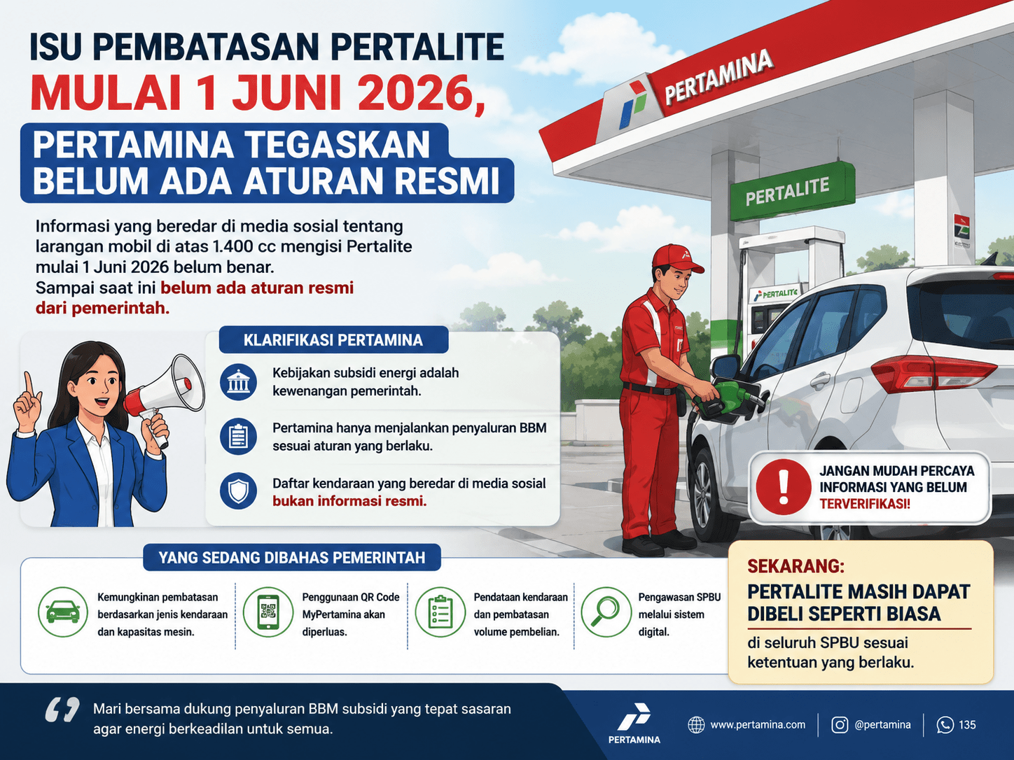 Isu Pembatasan Pertalite Mulai 1 Juni 2026, Pertamina Tegaskan Belum Ada Aturan Resmi