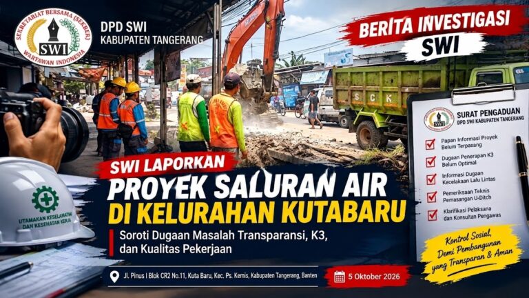 Proyek Drainase Kutabumi–Kutabaru Disorot, DPD SWI Kabupaten Tangerang Adukan Dugaan Masalah K3 dan Transparansi